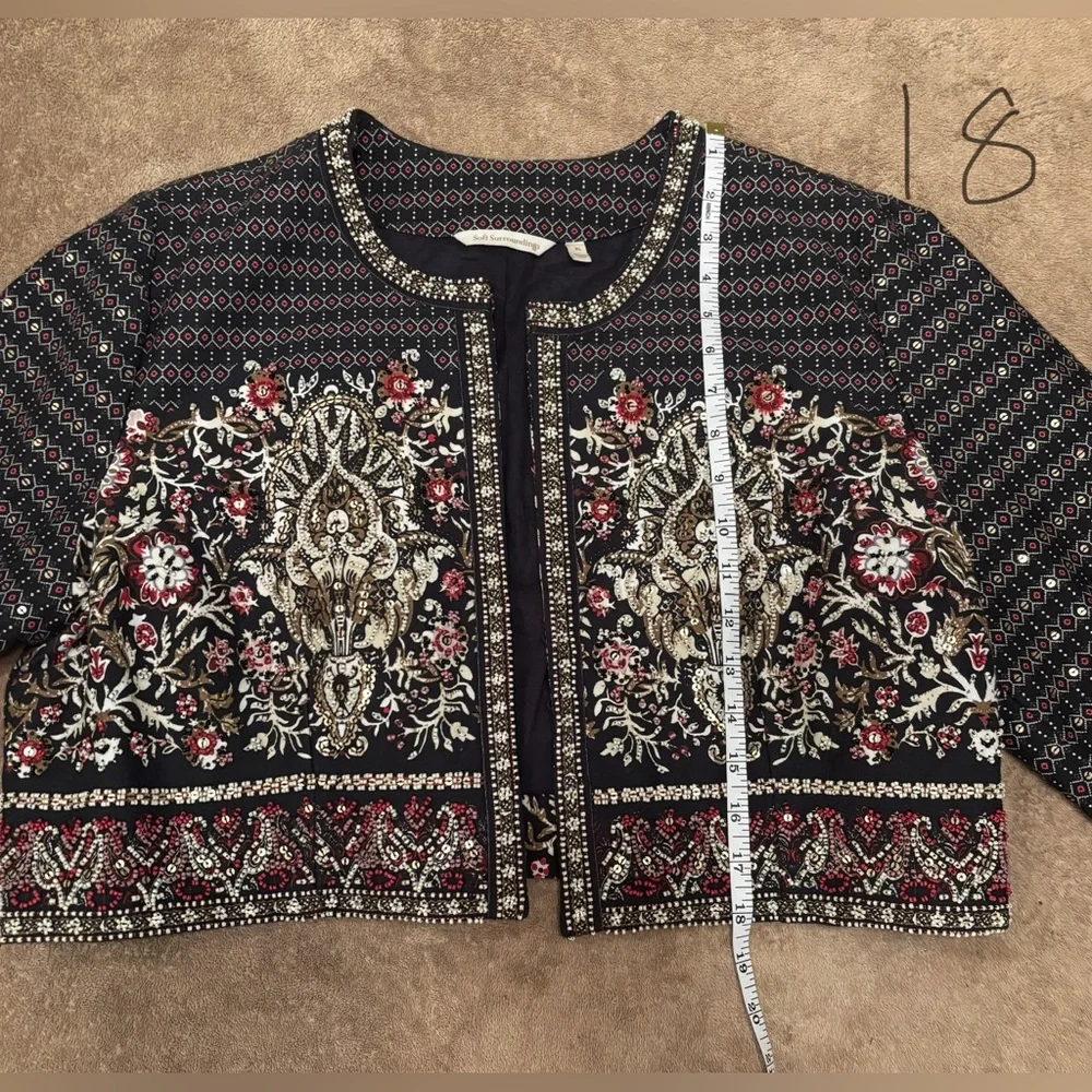Soft Surroundings beaded gorgeous bolero jacket size XL - Picture 3 of 10